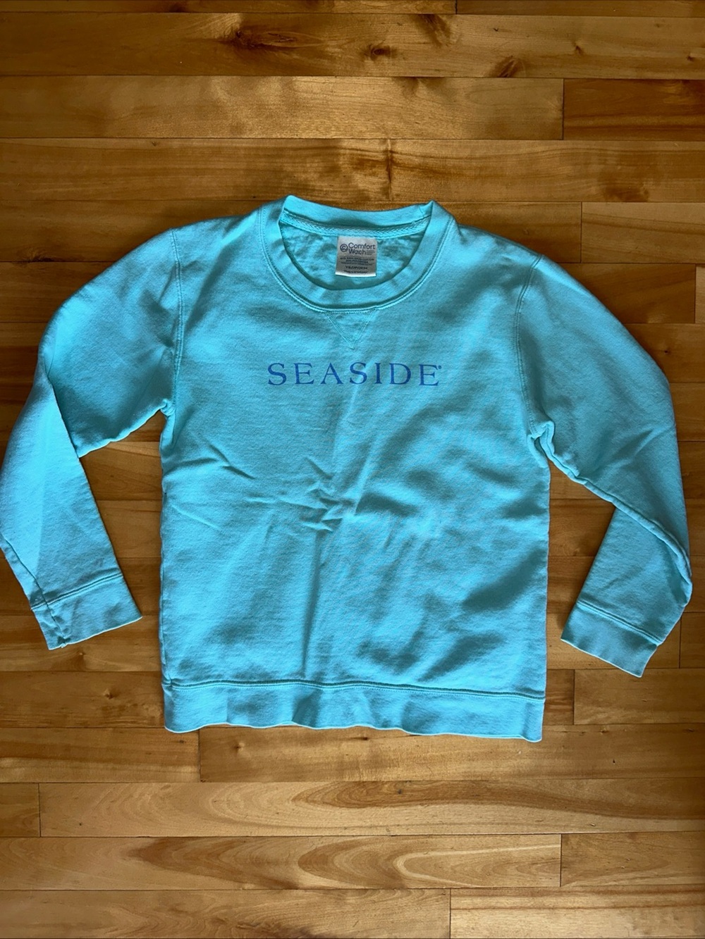 Seaside Florida Youth Small Comfort Wash Blue Crewneck Sweatshirt Coastal